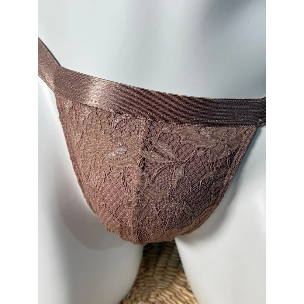 Cosabella Never Say Never Lace Italian Thong Men's Nude Blush Underwear NWT‎ L